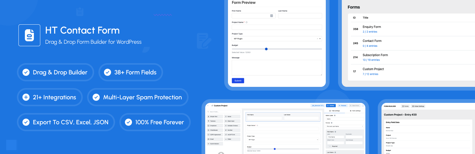 HT Contact Form – Drag & Drop Form Builder for WordPress