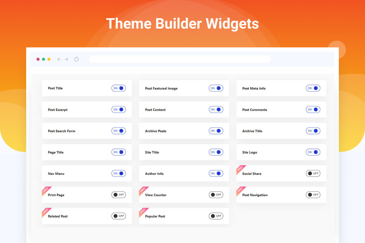 Theme Builder Widgets