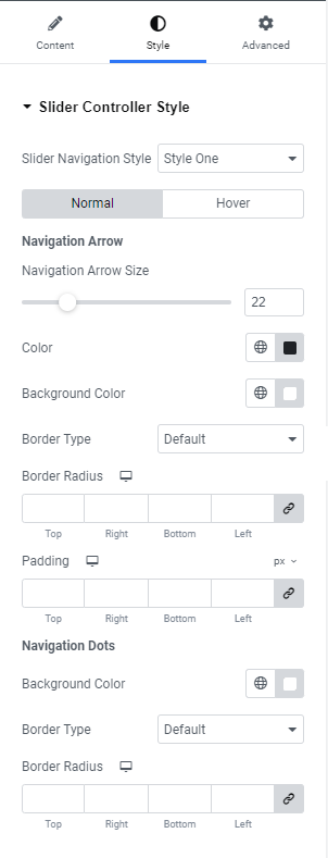 Slider Controller Style Options