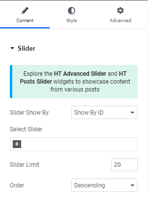 Slider Content Options