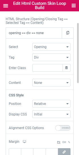 Html Custom Skin Loop Build Using Elementor