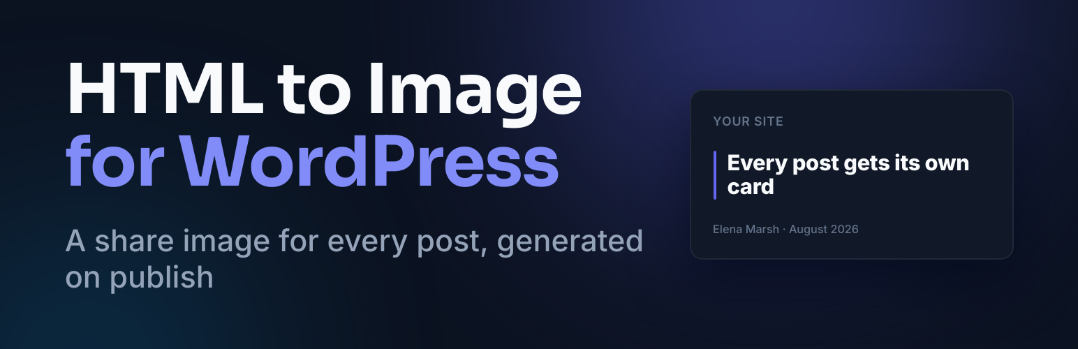WordPress 外掛 Auto OG Images – Open Graph & Social Image Generator by html2img 的封面圖片