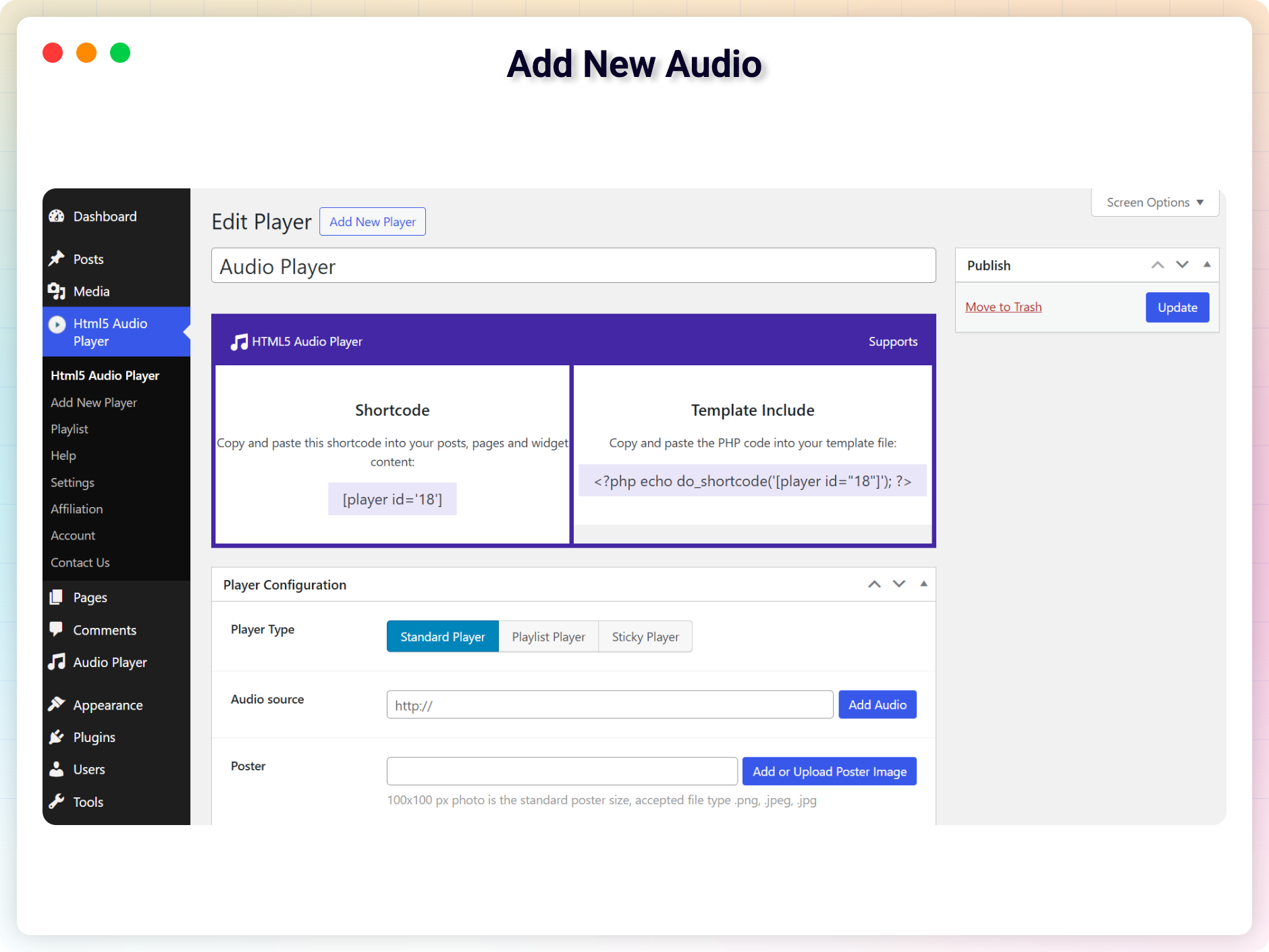 Add New Audio