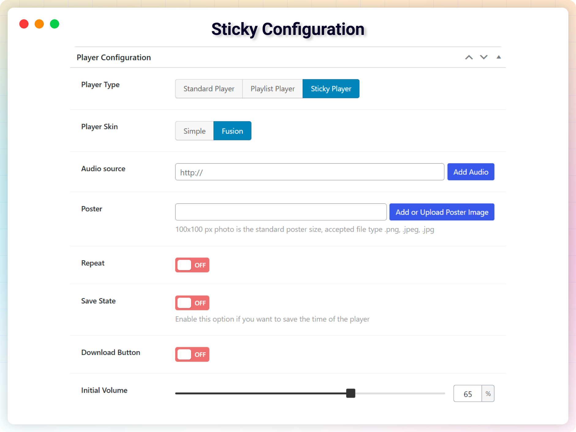 Sticky Configuration