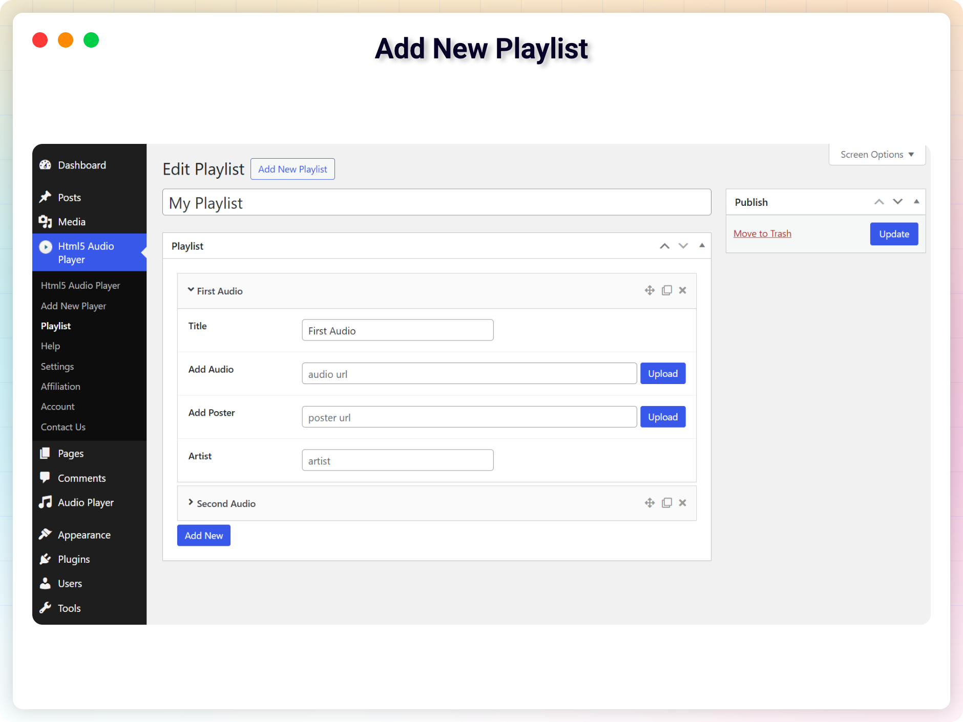 Add New Playlist