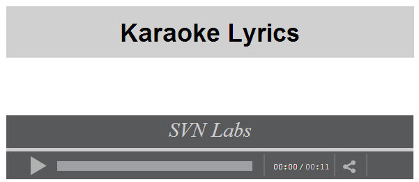 HTML5 Lyrics Karaoke Player