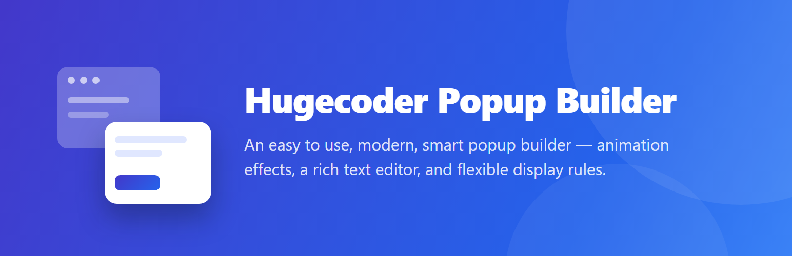 WordPress 外掛 Hugecoder Popup Builder 的封面圖片