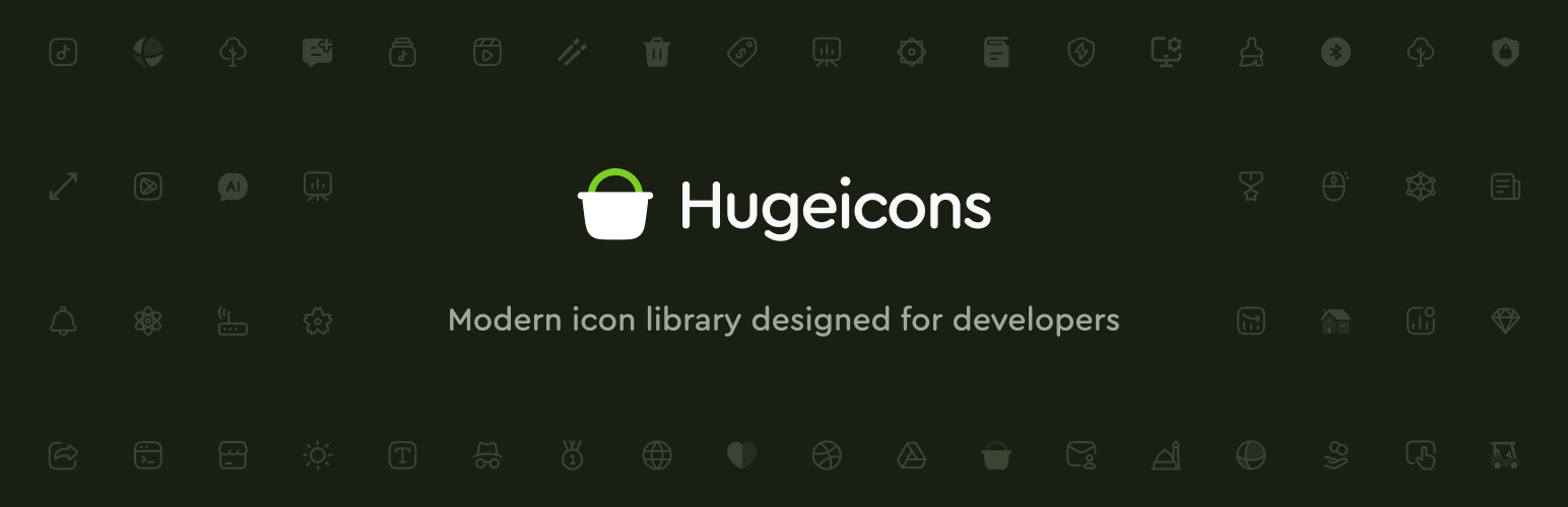 WordPress 外掛 Hugeicons 的封面圖片。