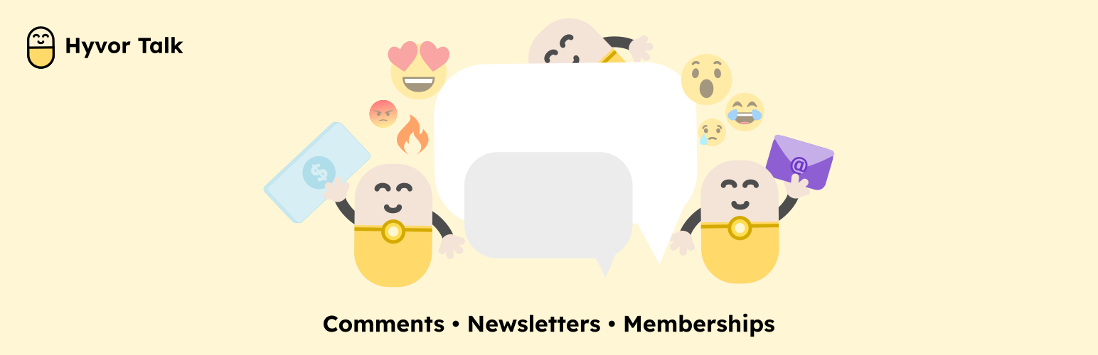 WordPress 外掛 Hyvor Talk – Comments, Newsletters, Memberships 的封面圖片。