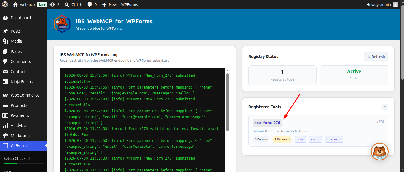 Example AI-enabled WPForm configuration
