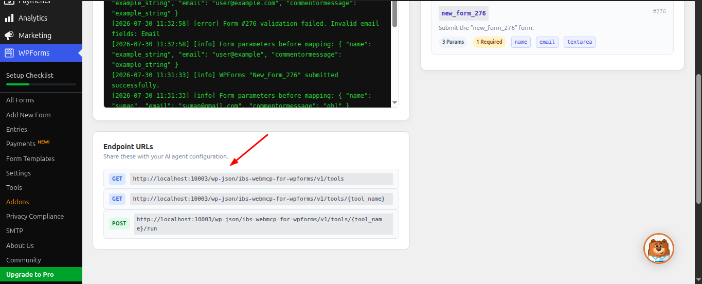 Structured AI discovery endpoint for forms