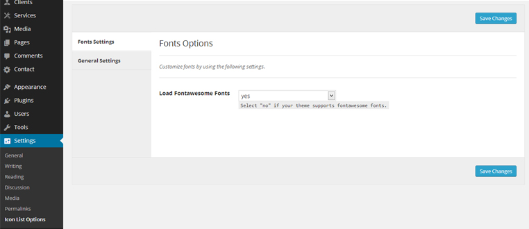 Icon List Plugin Options: You can control the loading of Font Awesome fonts manually. You may disable it, if your theme supports Font Awesome already.