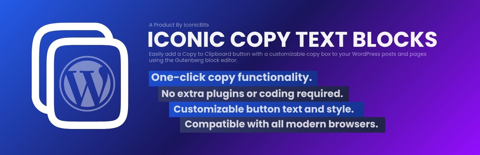 Iconic Copy Text Blocks