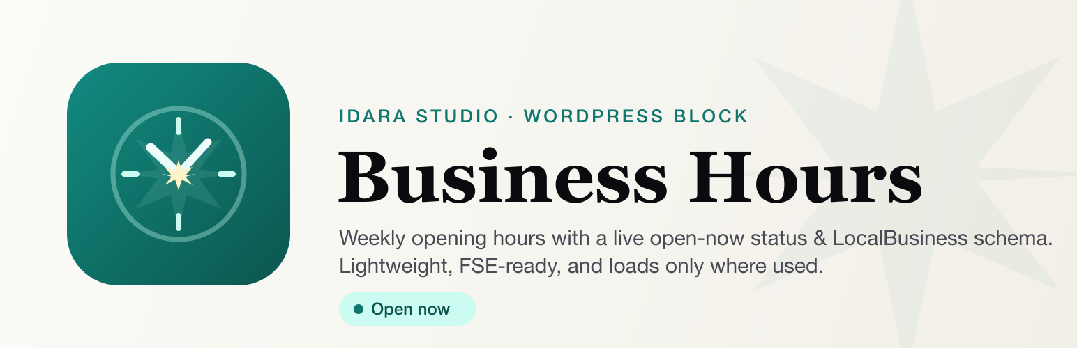 WordPress 外掛 Idara Business Hours 的封面圖片