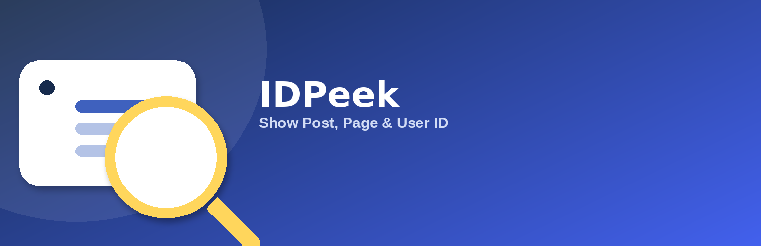 IDPeek – Show Post, Page & User ID