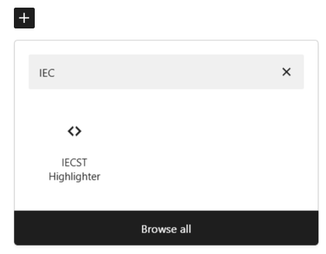 Add an IECST Highlighter block to a page