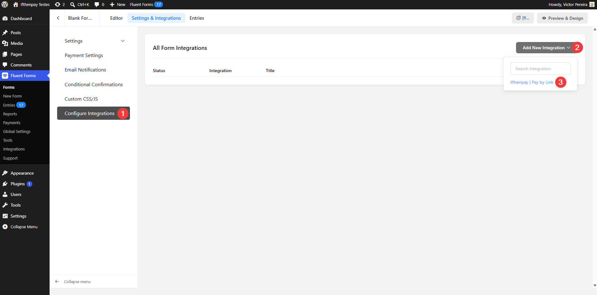 (Admin Only) FluentForms's Form Feed Settings