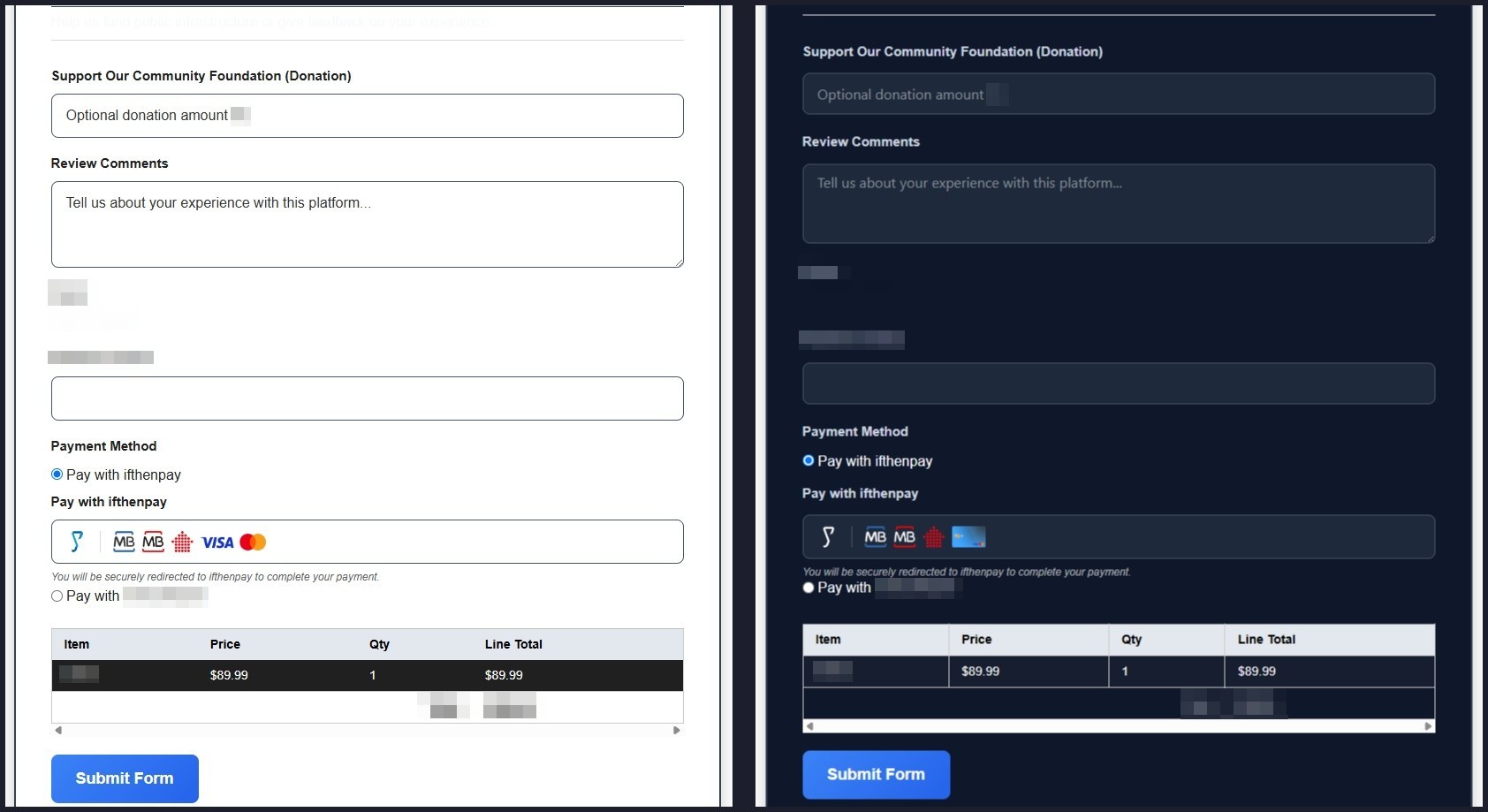 (Customers Experience) Active payment methods