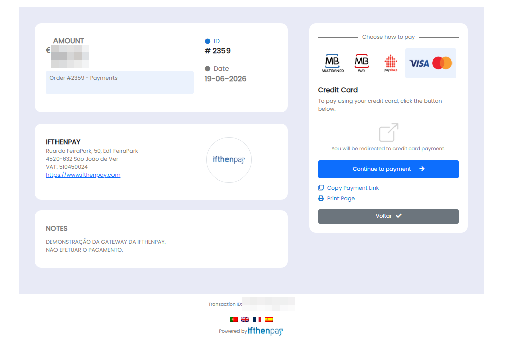 (Customers Experience) Payment Window