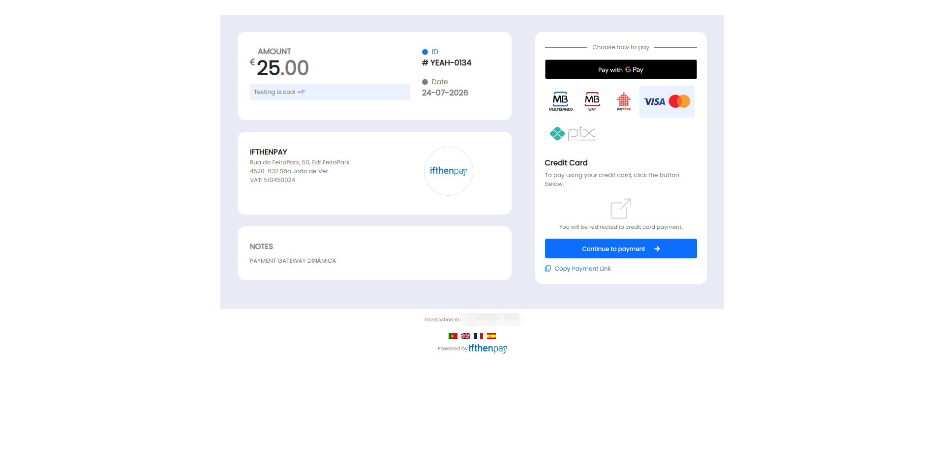 (Customers Experience) Payment Window — choose how to pay