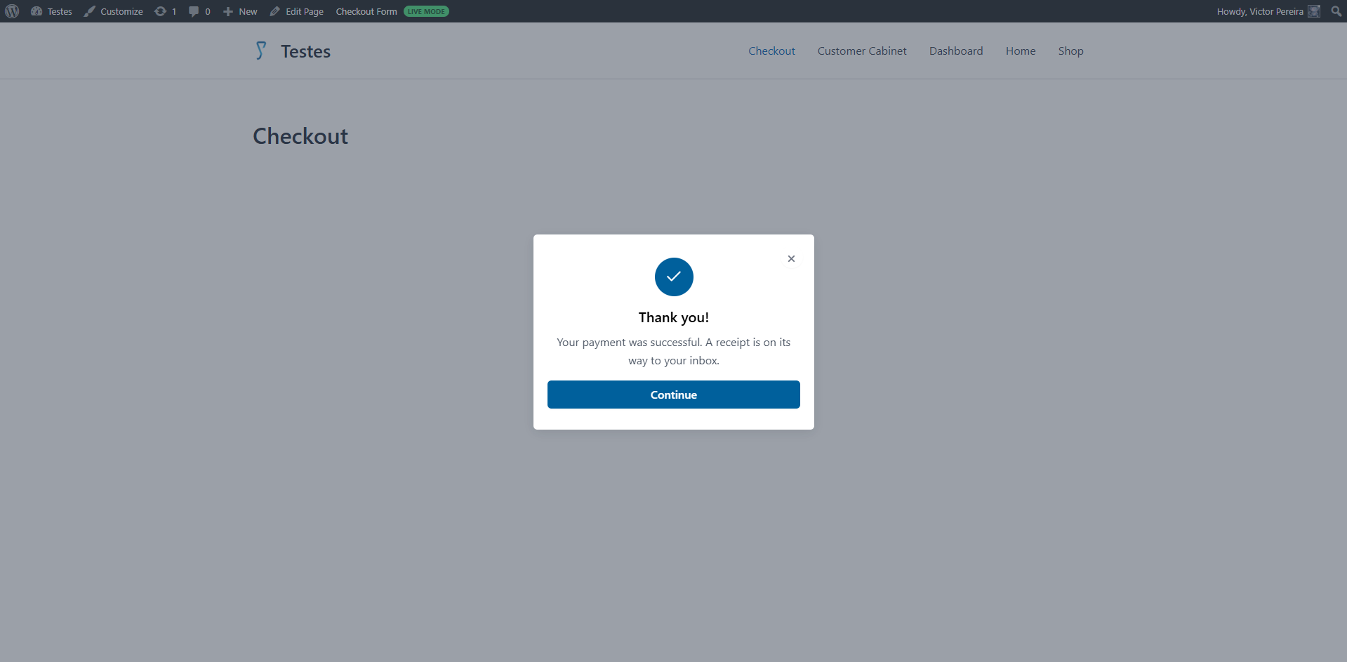(Customers Experience) Payment confirmation — Thank you