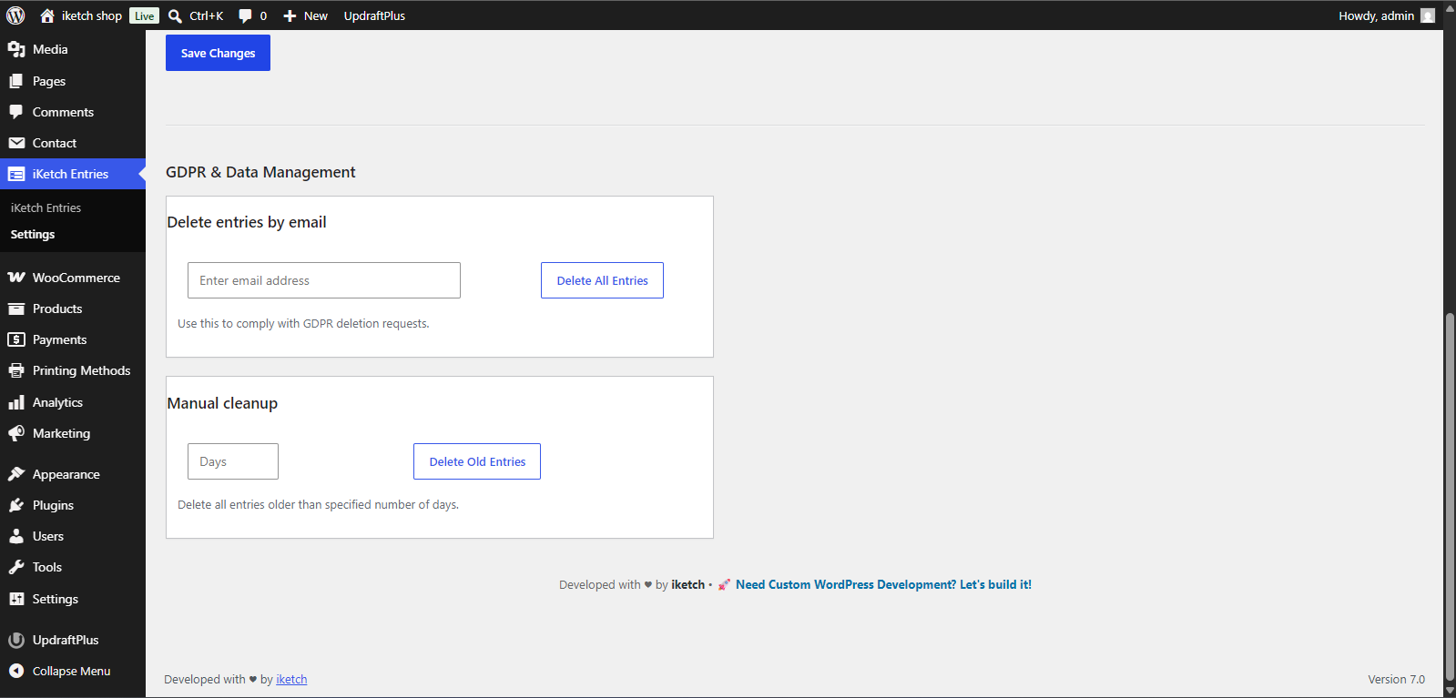 Honeypot spam protection in action.