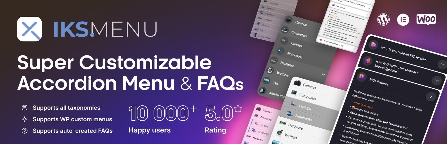 Iks Menu – WordPress Category Accordion Menu & FAQs