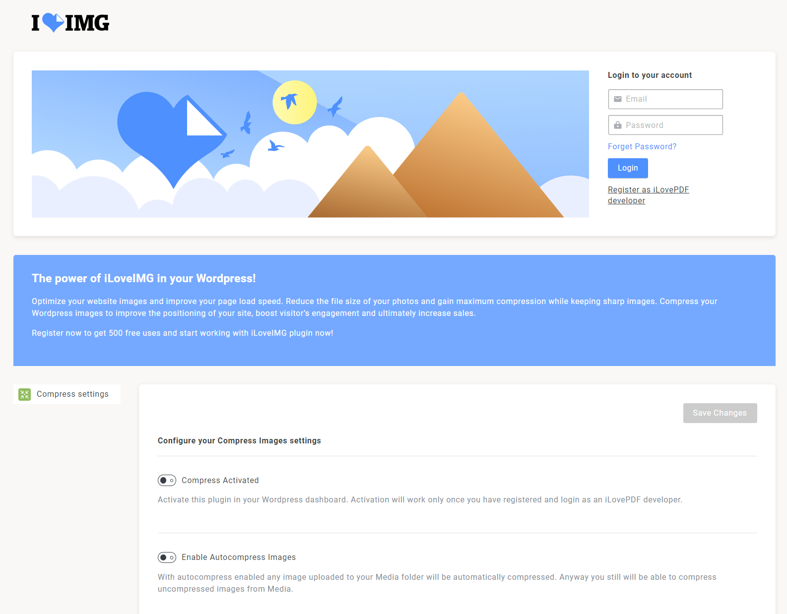Account settings and tool configuration.