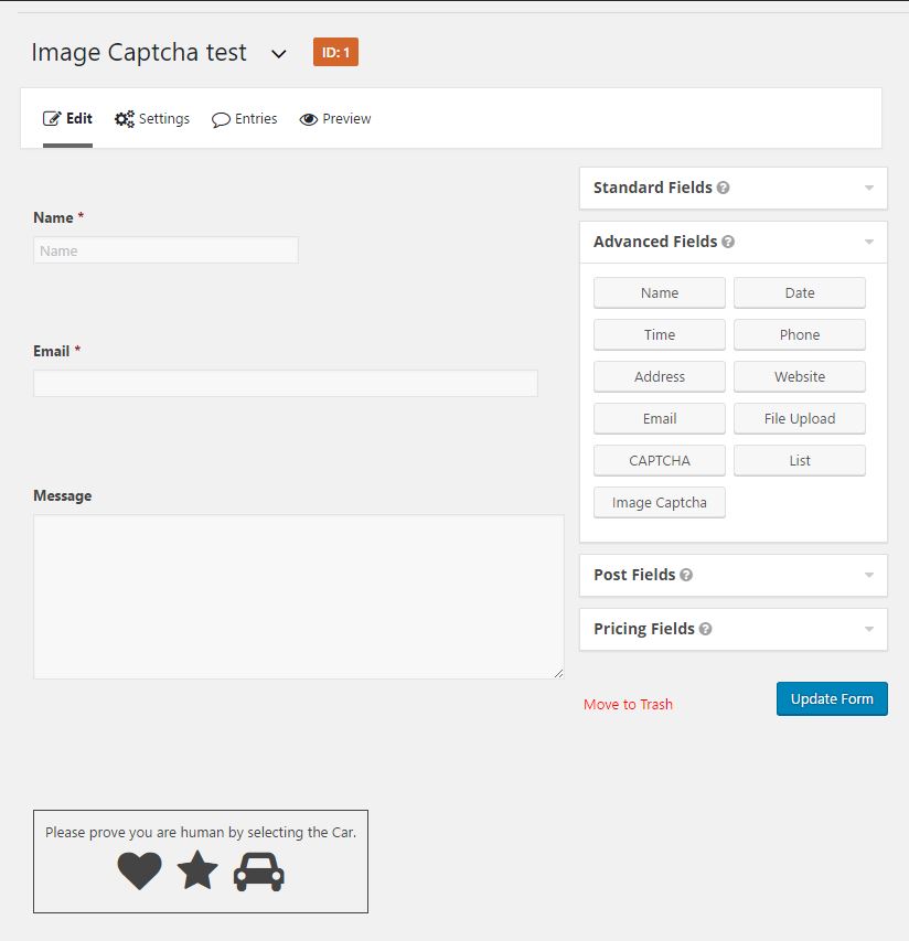 Image Captcha For Gravity Forms