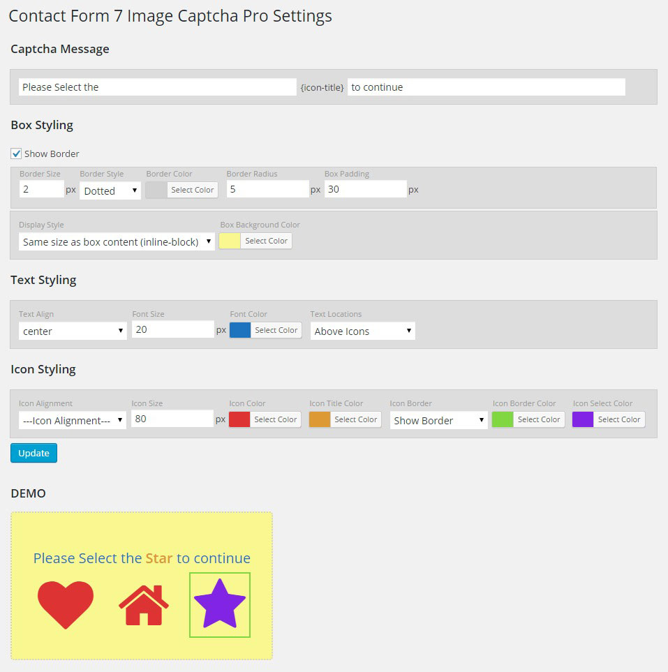 Pro version settings page