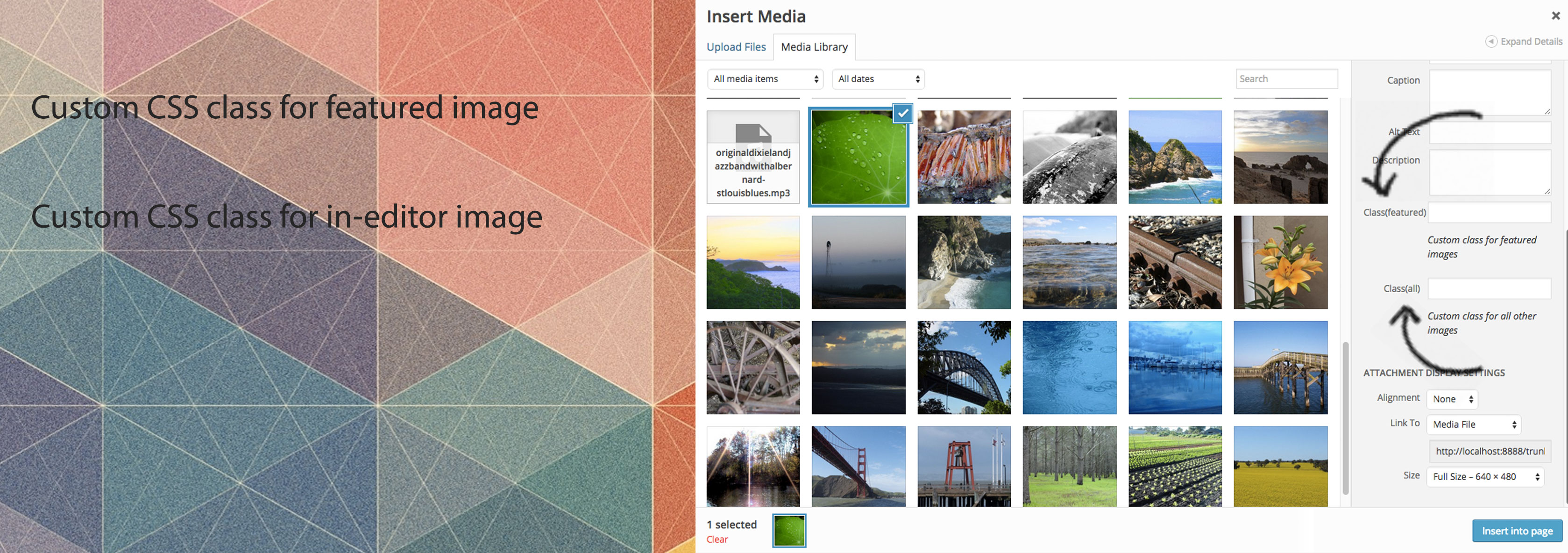 Custom CSS classes for images