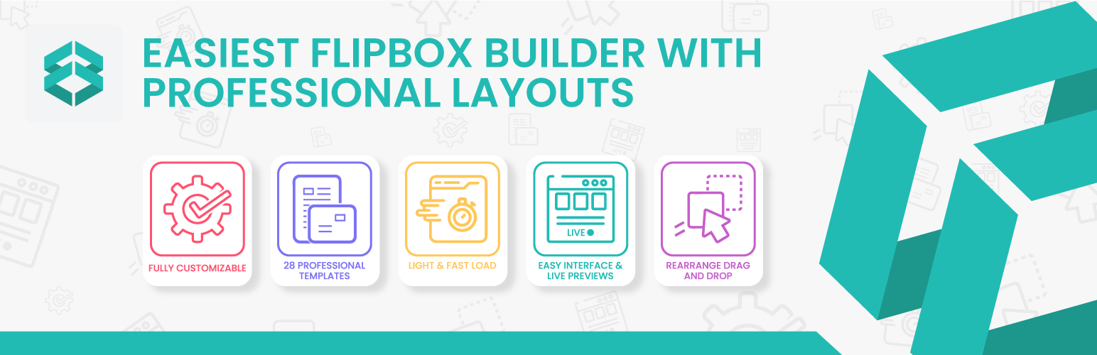 WordPress 外掛 Flipbox – Awesomes Flip Boxes Image Overlay 的封面圖片。