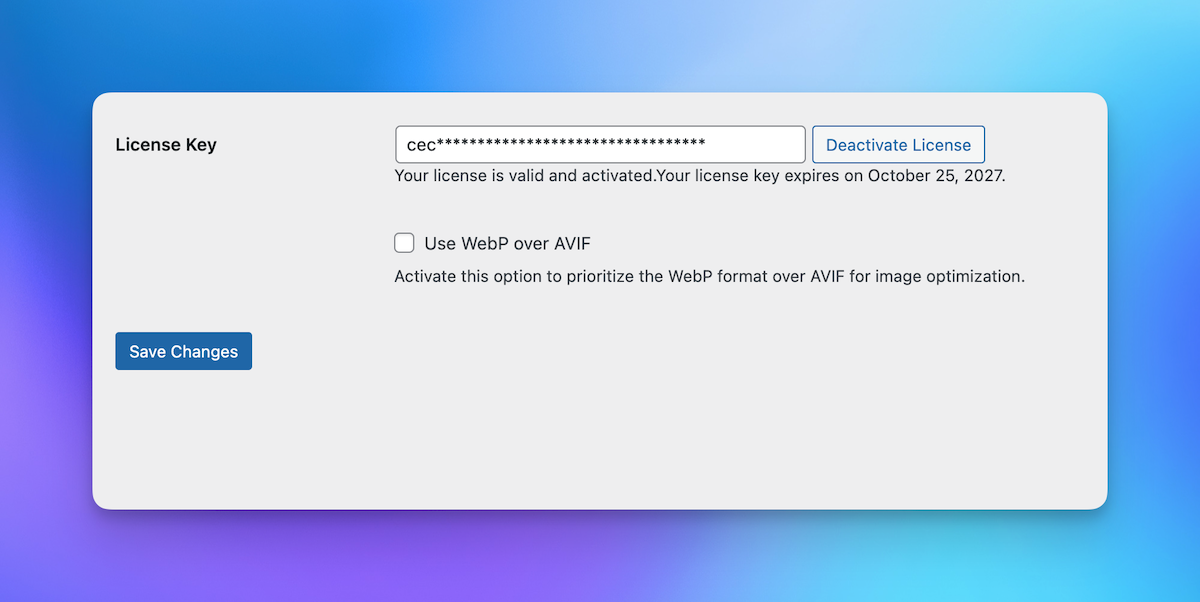 Simple settings. Just activate your license, and you are good to go.