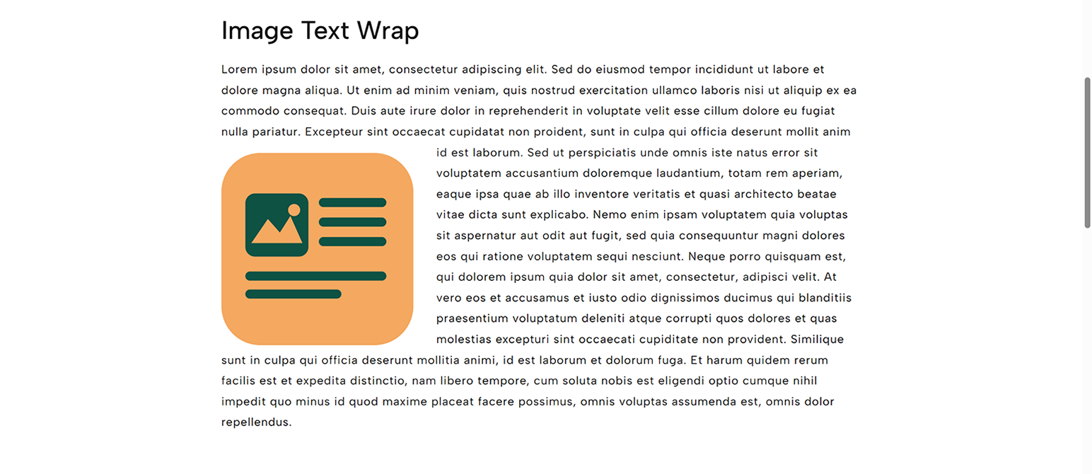 Bounding box wrap on the front end: the image floats left in a published post, with text flowing above it, then wrapping down the right side and below.