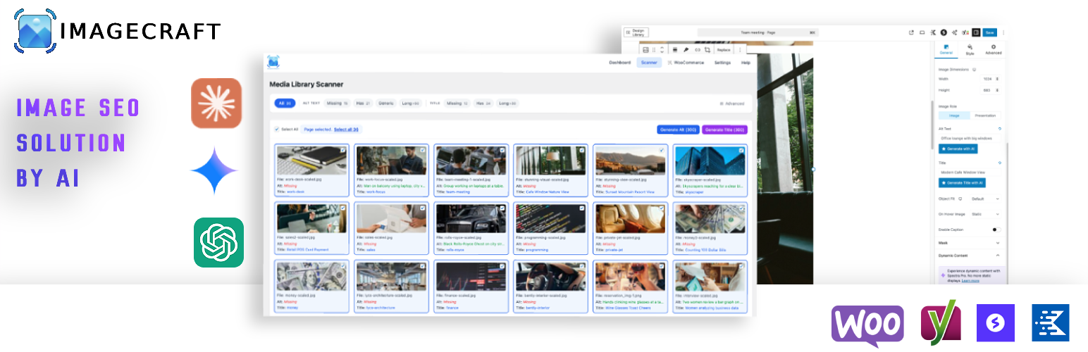 WordPress 外掛 ImageCraft Alt Text, File Renaming and Image SEO 的封面圖片