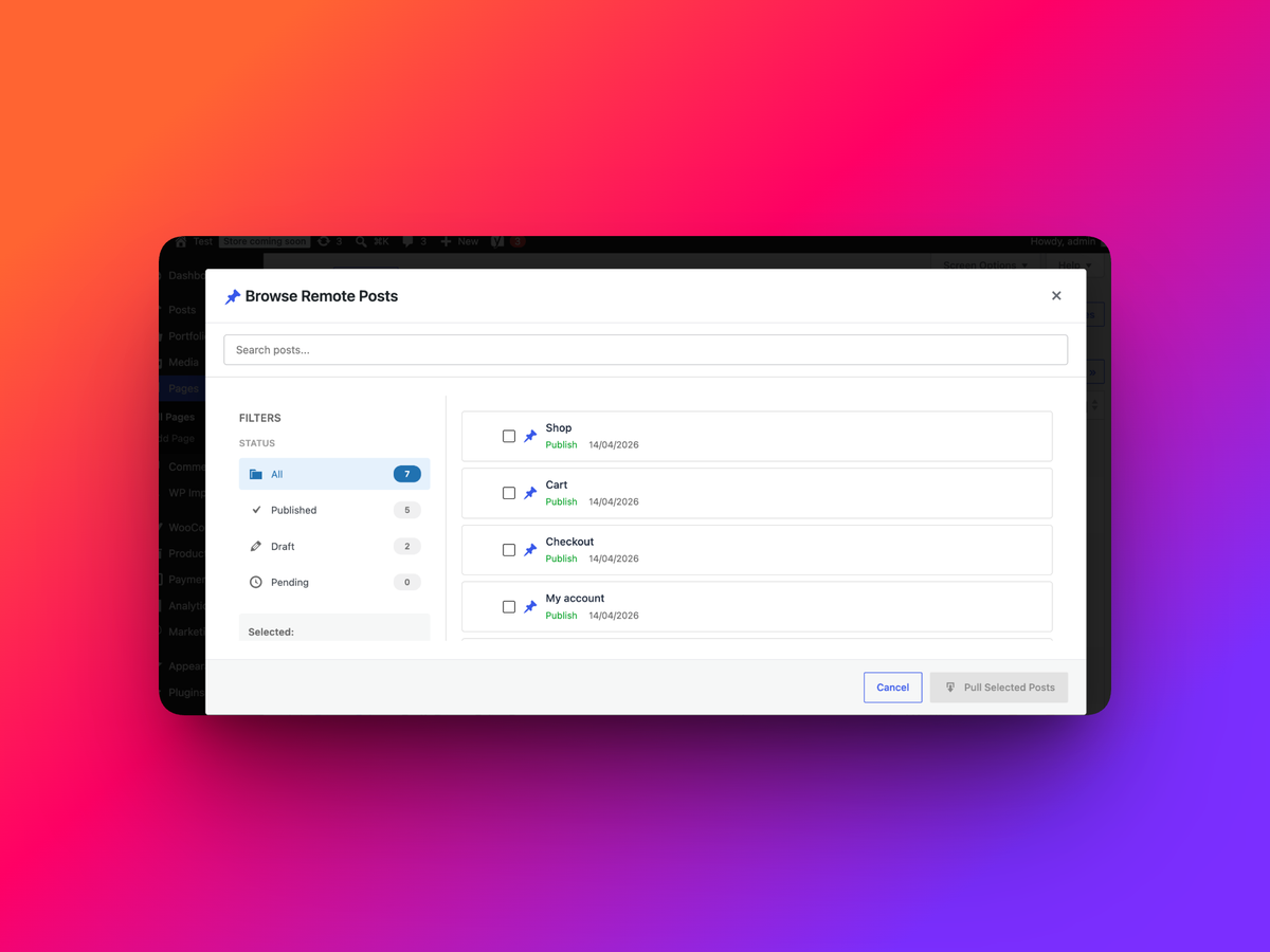 Page content sync with remote website