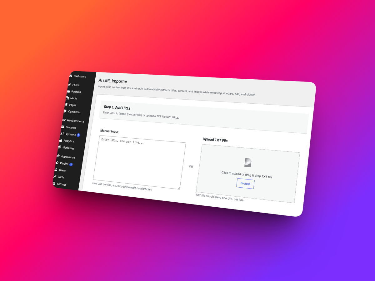 AI URL Importer