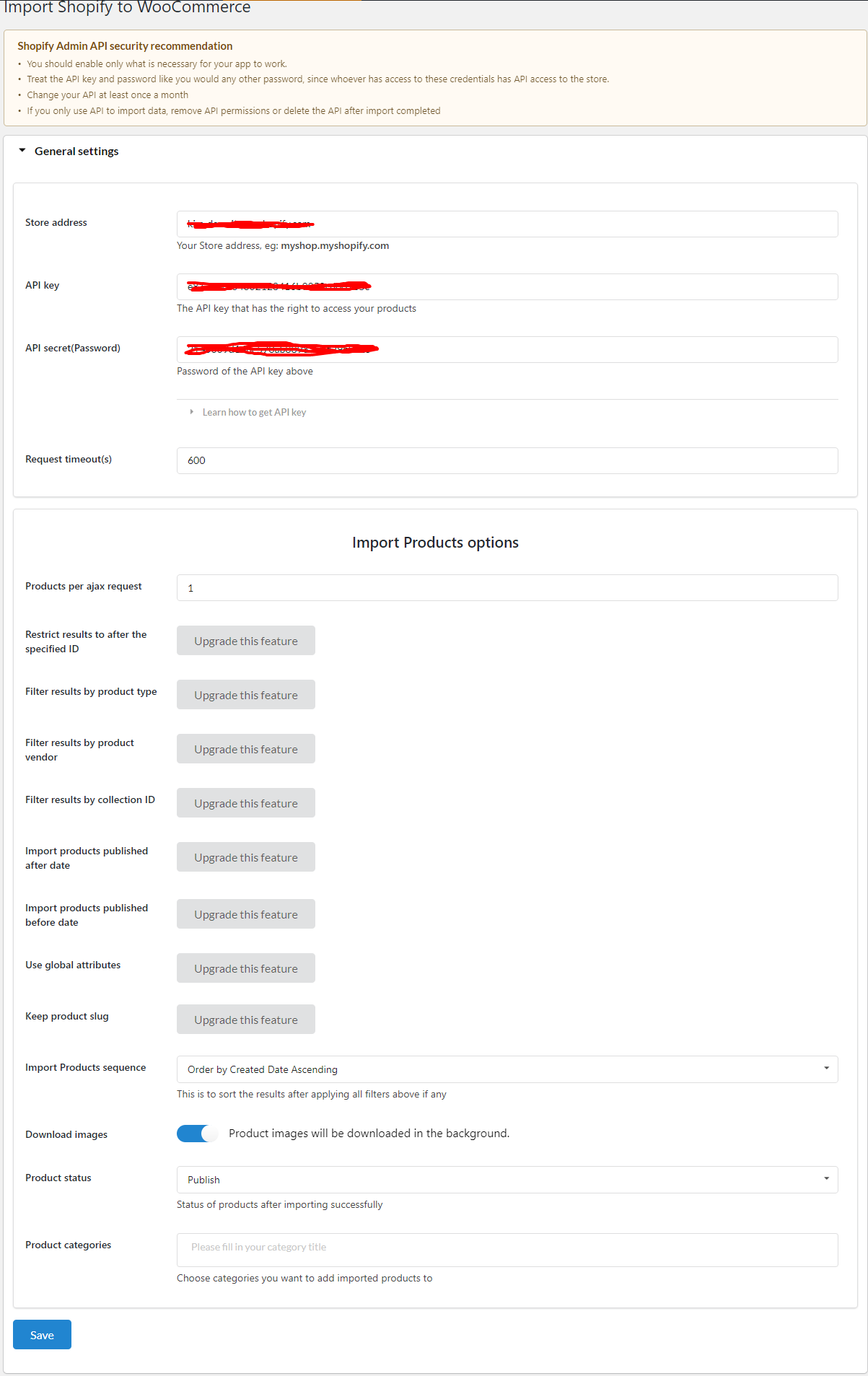 Main Settings