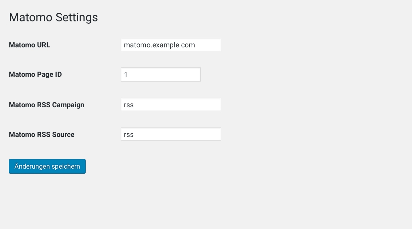 Here you can see the settings page of 'Include Matomo'. You can find it under 'Settings' -> 'Include Matomo'.