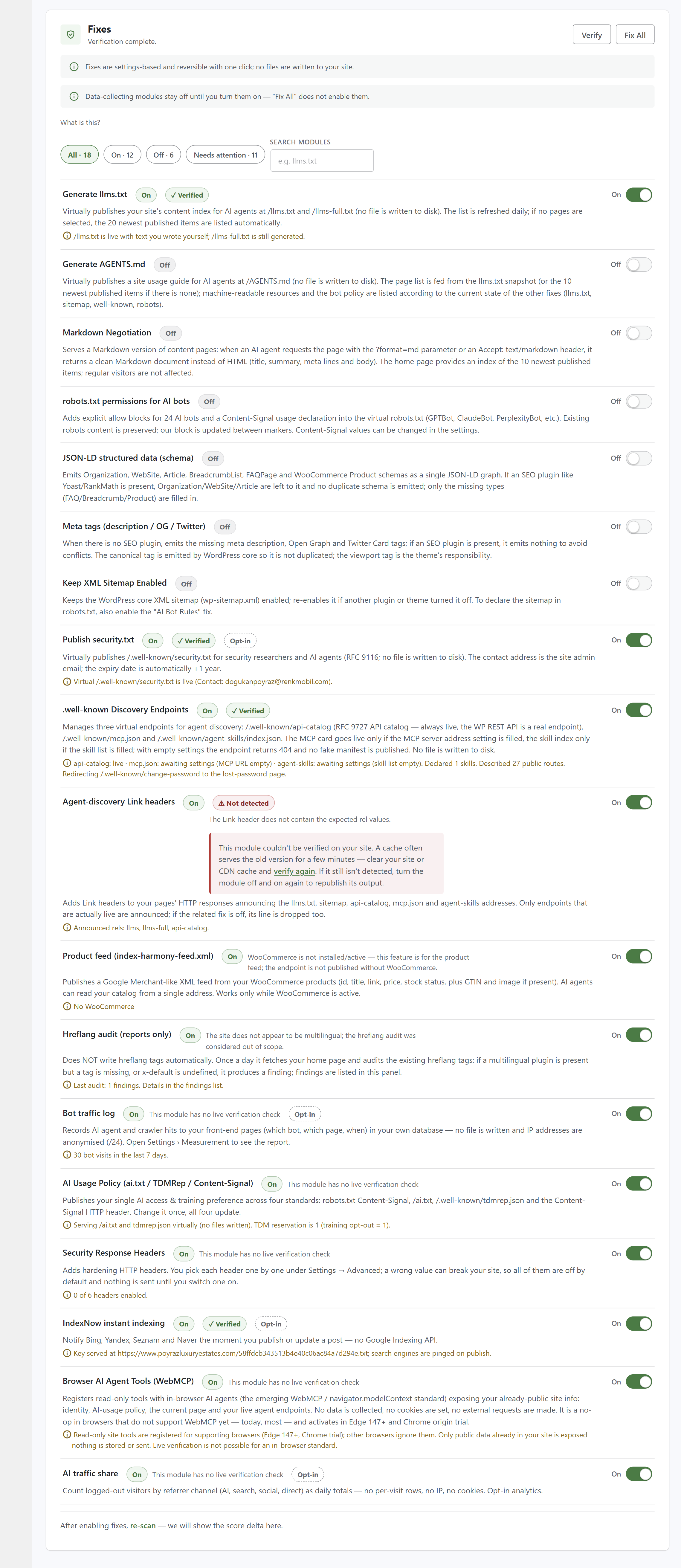Fix modules overview