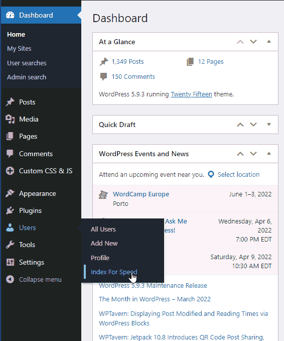 Index WP Users For Speed