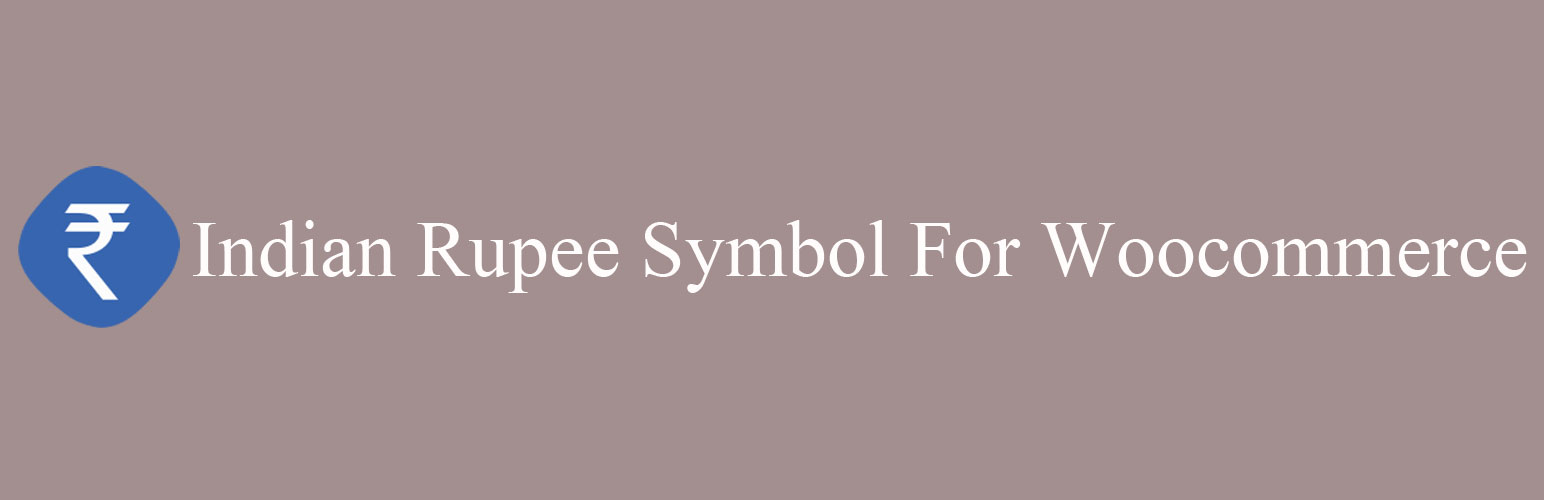 Indian Rupee Symbol For Woocommerce