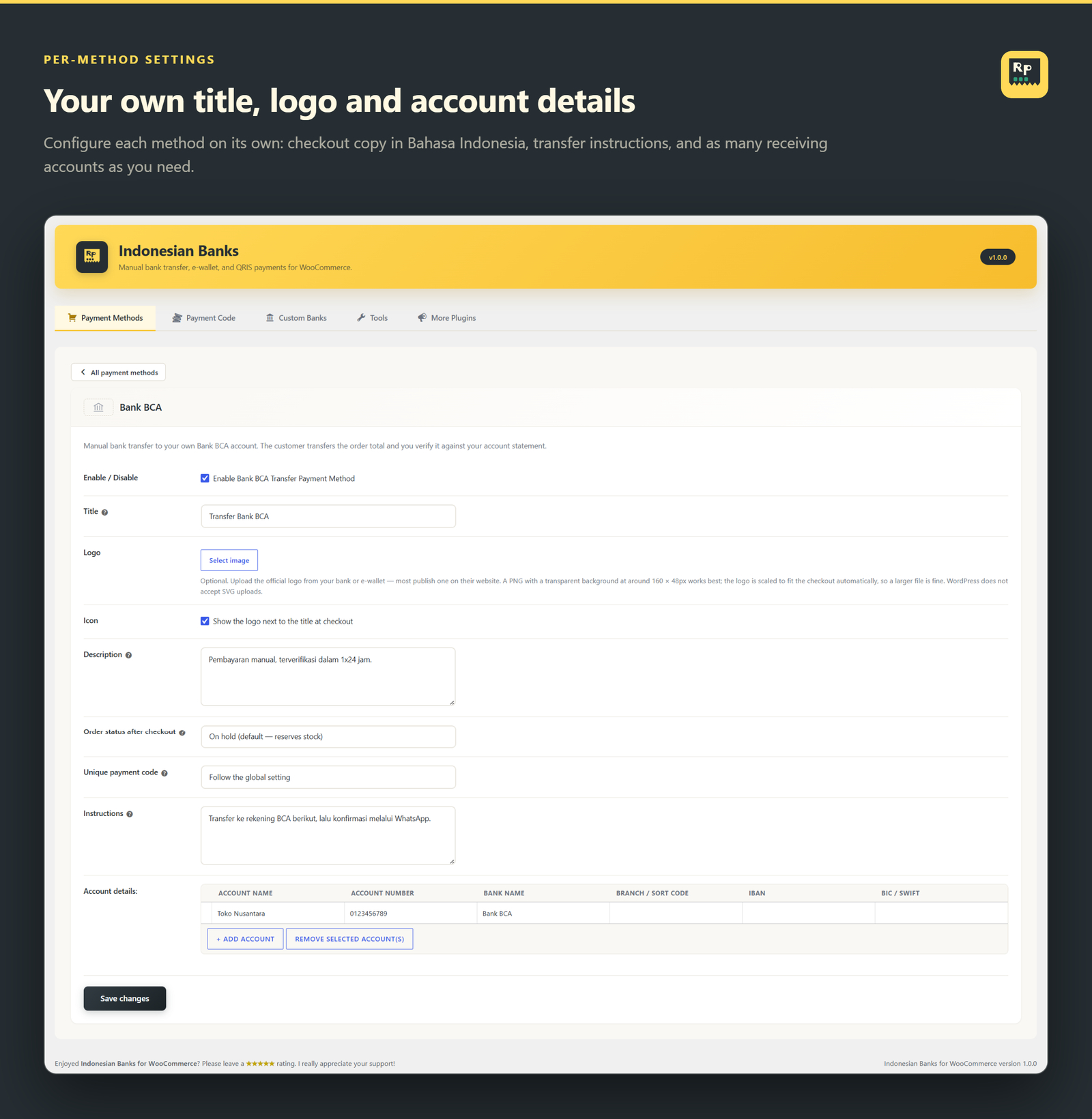 Indonesian Banks for WooCommerce (Free Version)