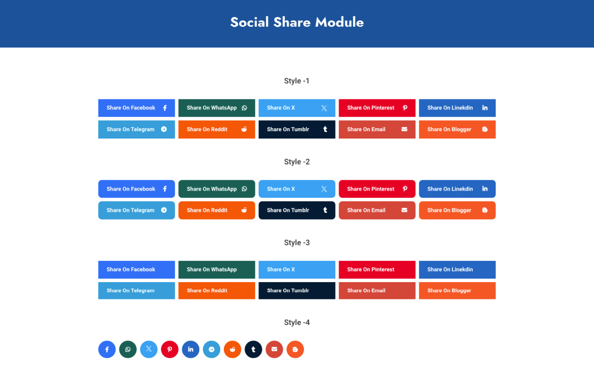 Divi Social Share Module Preview
