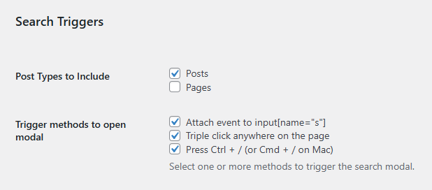 Search Triggers: input focus, Ctrl + /, triple click, data-ils attribute