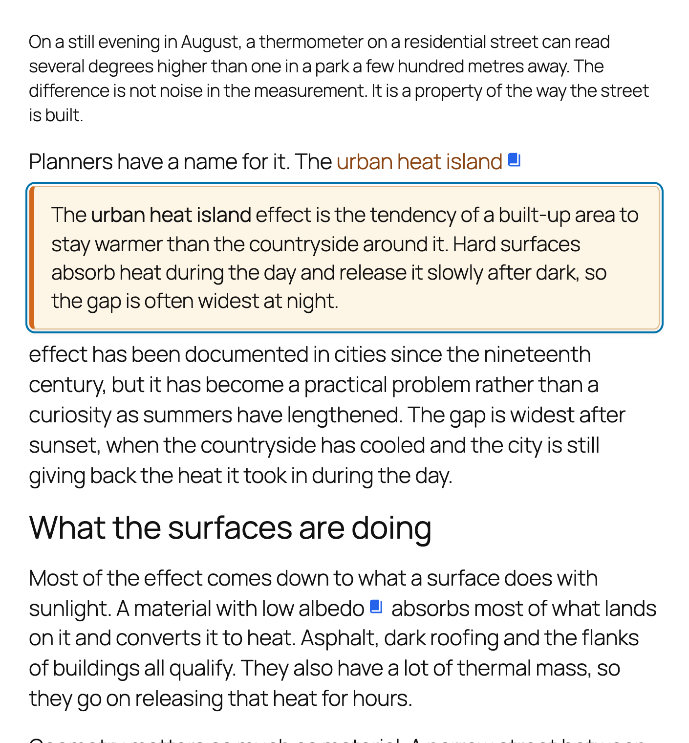 Underlined link style with the note expanded inline.