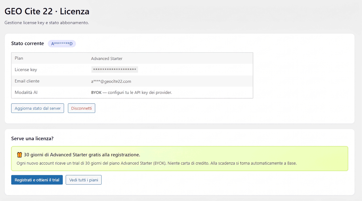 License page.