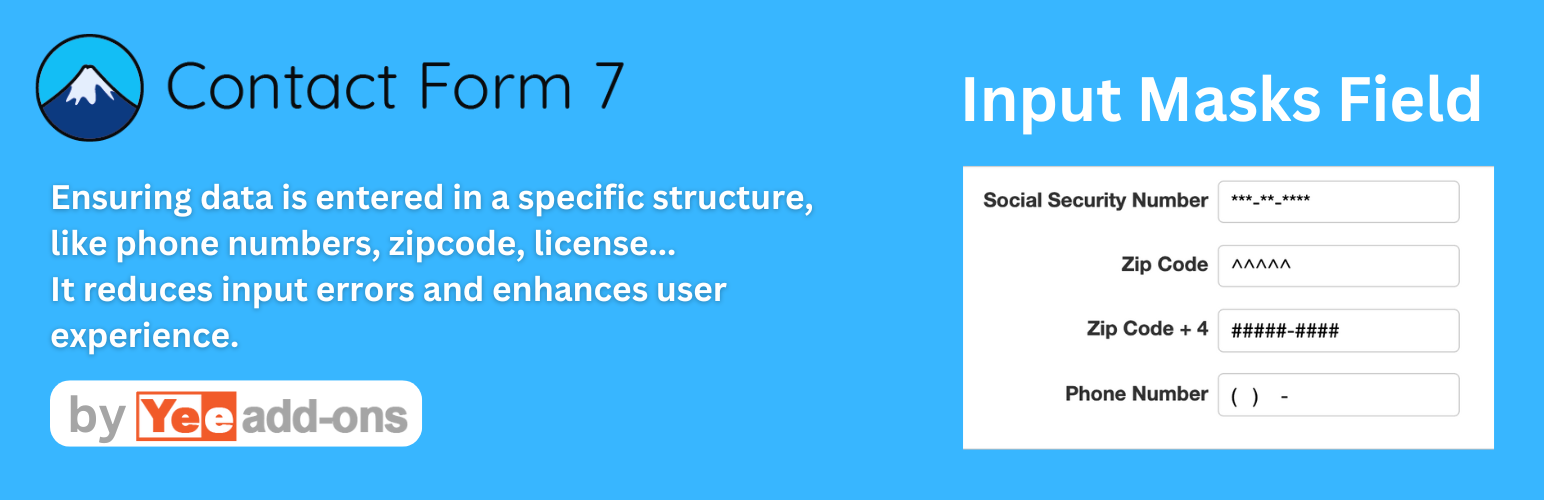 WordPress 外掛 Input Masks for Contact Form 7 的封面圖片。