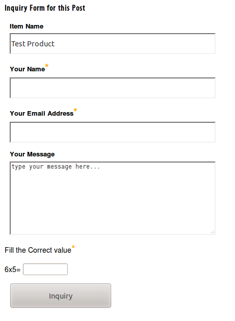 Inquiry form