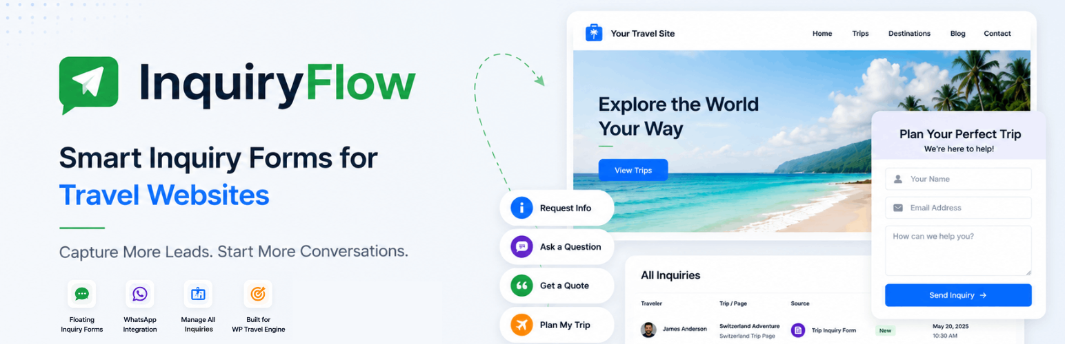 InquiryFlow – Travel Inquiry Manager for WP Travel Engine